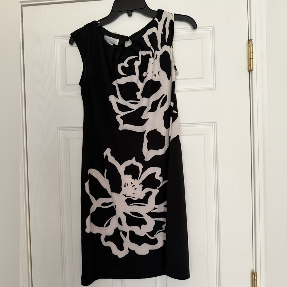 Elegant Black and White Floral Dress